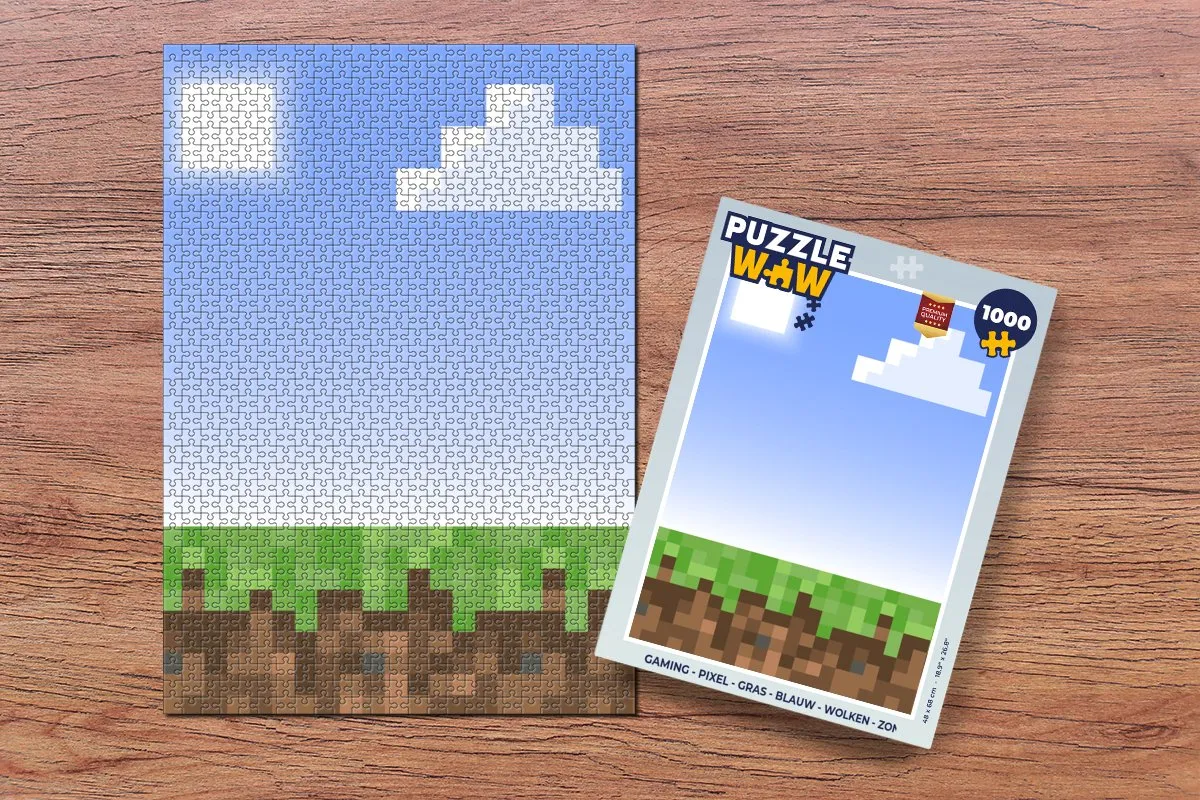 PuzzleWow Pixel Gamen Gras Legpuzzel 1000 Stuks - Multicolor