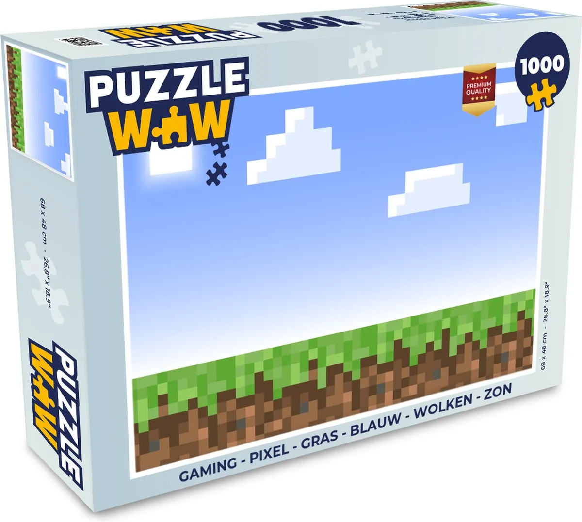 PuzzleWow Pixel Gamen Gras Legpuzzel 1000 Stuks - Multicolor