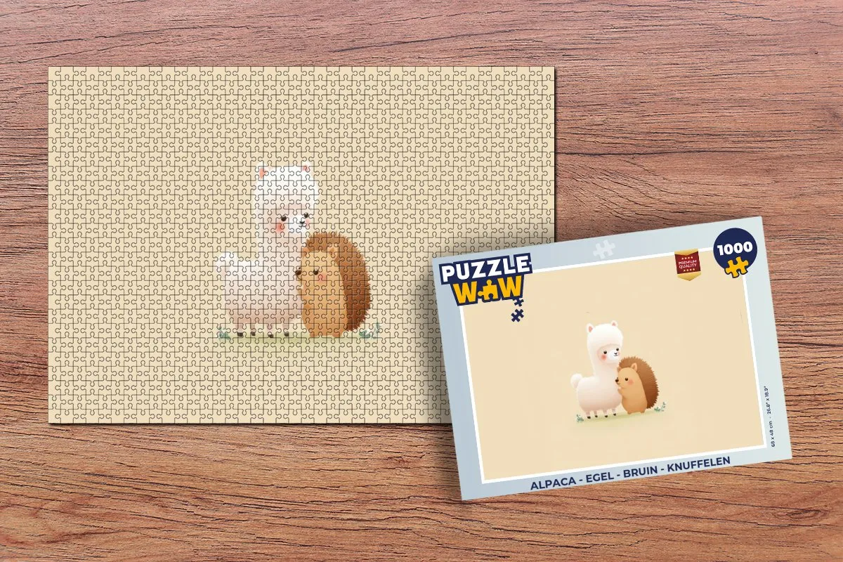 PuzzleWow Alpaca Egel Legpuzzel 1000 Stuks