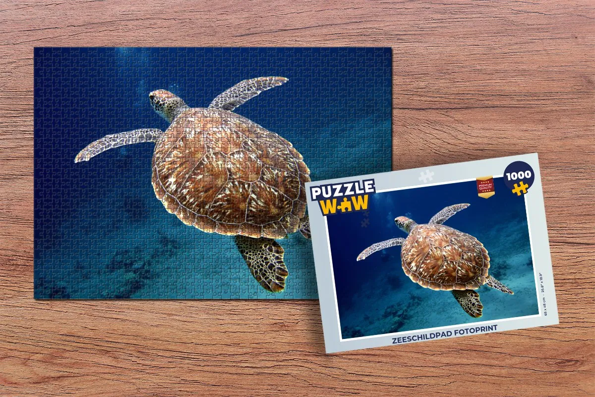 PuzzleWow Zeeschildpad Fotoprint Legpuzzel 1000 Stuks - Multicolor