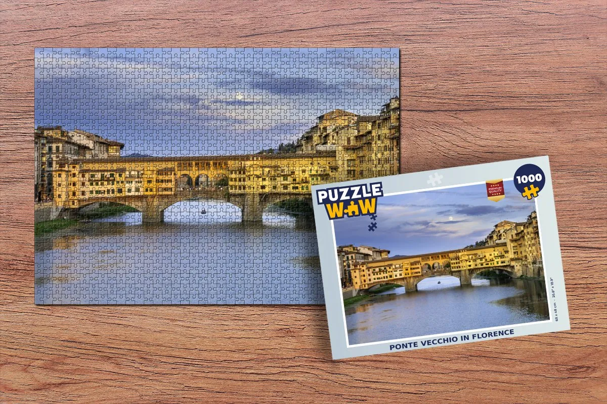 PuzzleWow Florence Ponte Vecchio Legpuzzel 1000 Stuks - Multicolor