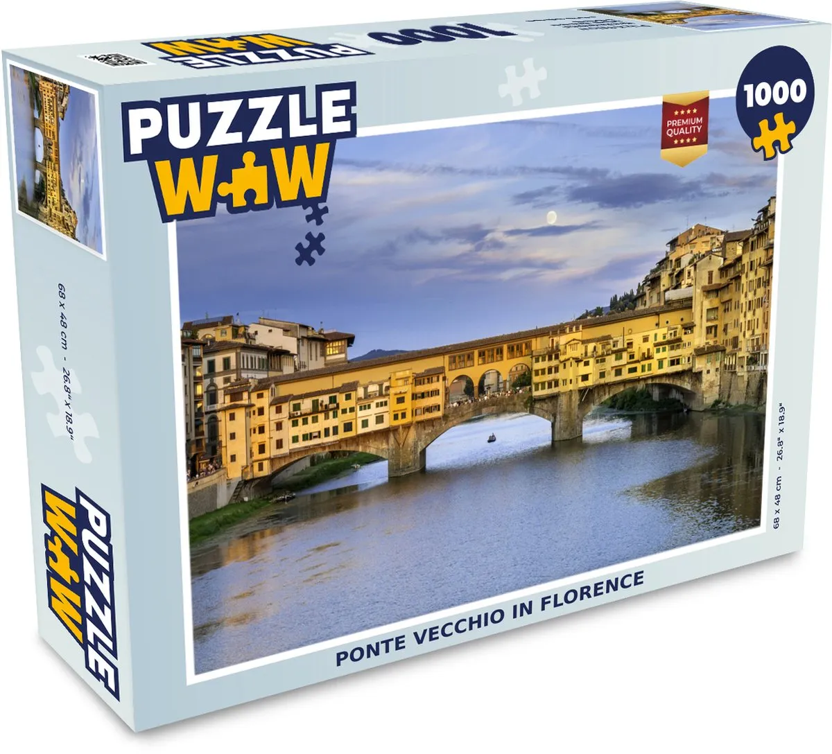 PuzzleWow Florence Ponte Vecchio Legpuzzel 1000 Stuks - Multicolor