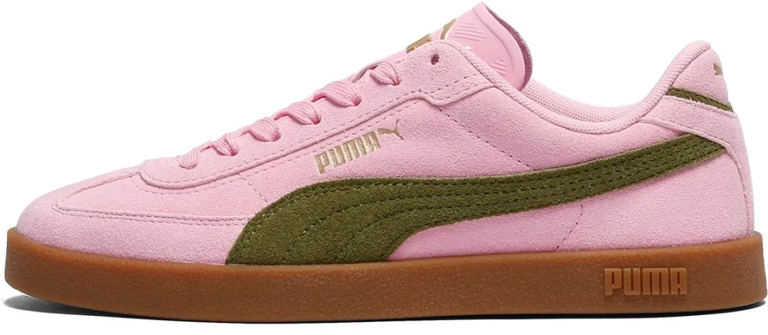 PUMA Club II Era Suede Sneakers - Pink Shimmer/Olive Green - afbeelding 5 van 6
