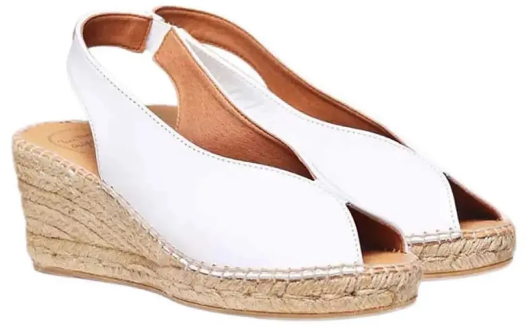 Toni Pons Laila-p Esparto Sleehak Sandalen Wit EU 36 Vrouw