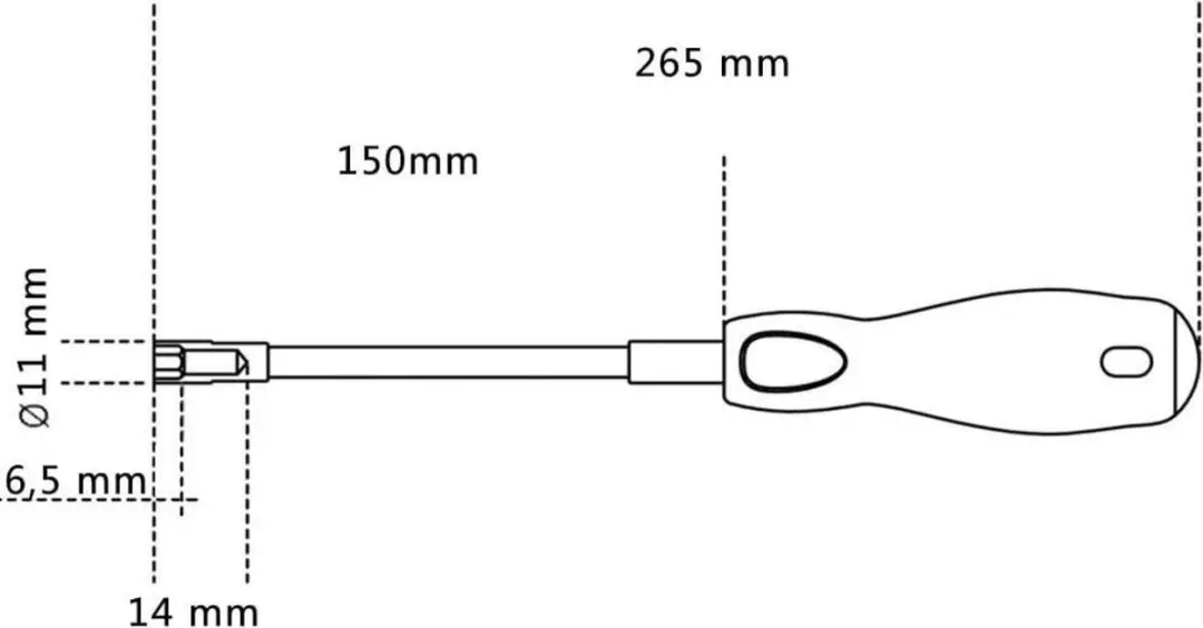 Beta Tools 943FL Dopschroevendraaier 7mm - Zilver/Zwart