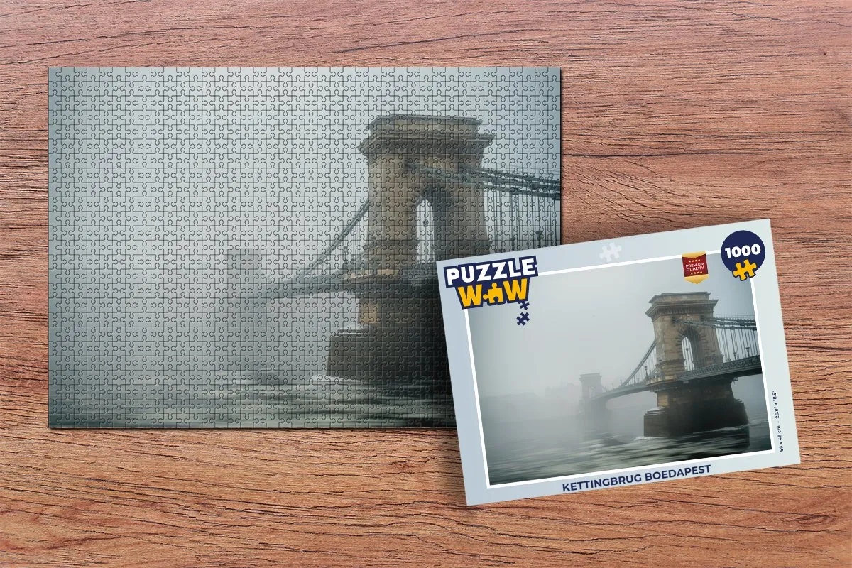 PuzzleWow Kettingbrug Boedapest Legpuzzel 1000 Stuks - Multicolor