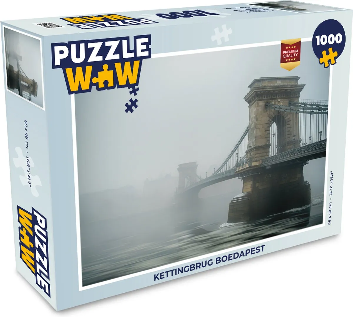 PuzzleWow Kettingbrug Boedapest Legpuzzel 1000 Stuks - Multicolor