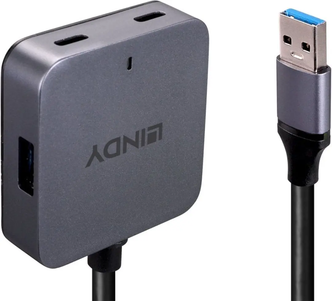 Lindy 43388 USB 3.2 Hub - 2x Type-C 5Gbps - Zwart/Grijs - afbeelding 5 van 5
