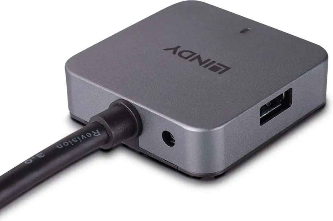 Lindy 43388 USB 3.2 Hub - 2x Type-C 5Gbps - Zwart/Grijs - afbeelding 2 van 5