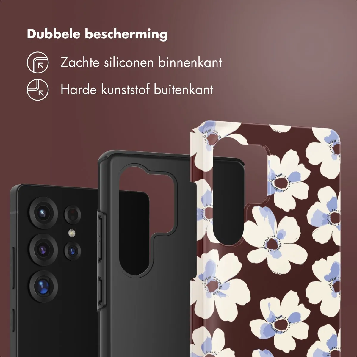 Selencia Hoesje Samsung Galaxy S25 Ultra Choco Flower Pop