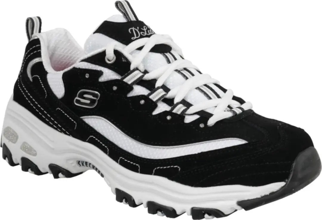 Skechers D'Lites Biggest Fan 11930-BKW, Vrouwen, Zwart, Sneakers maat: 37,5 EU