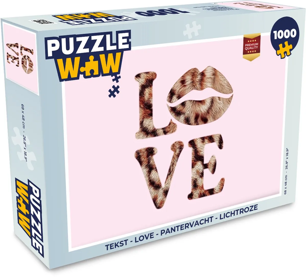 PuzzleWow Love Pantervacht Legpuzzel 1000 Stuks - Lichtroze
