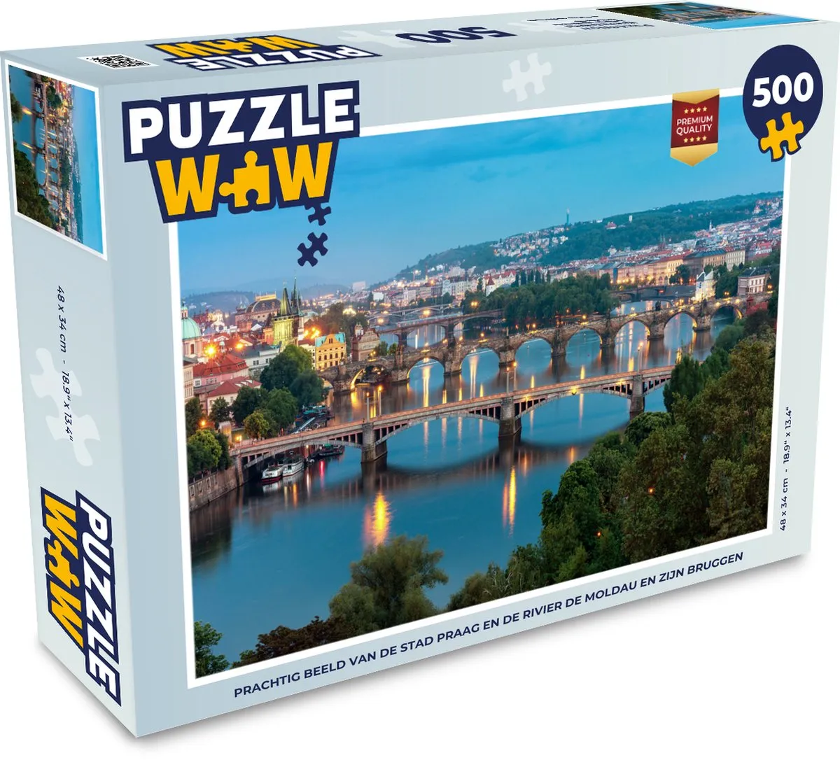 PuzzleWow Praag Legpuzzel 500 Stuks - Multicolor