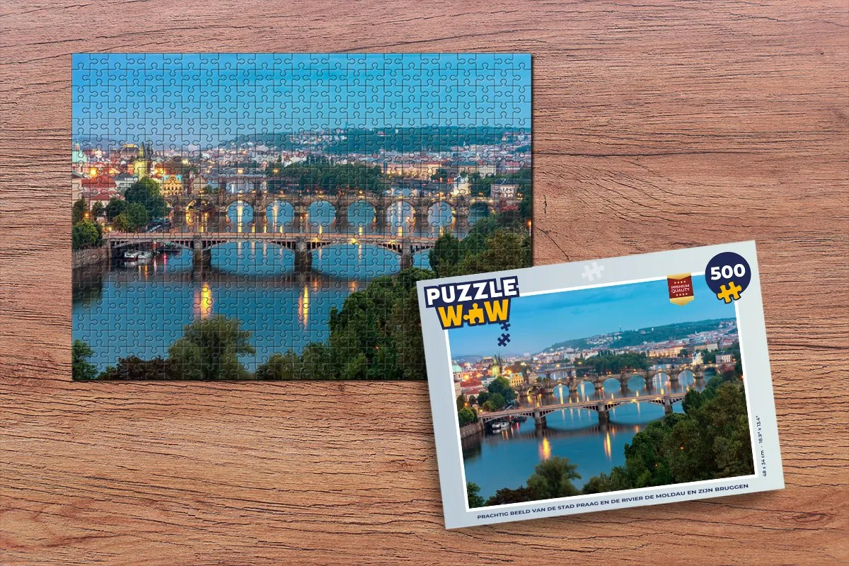 PuzzleWow Praag Legpuzzel 500 Stuks - Multicolor