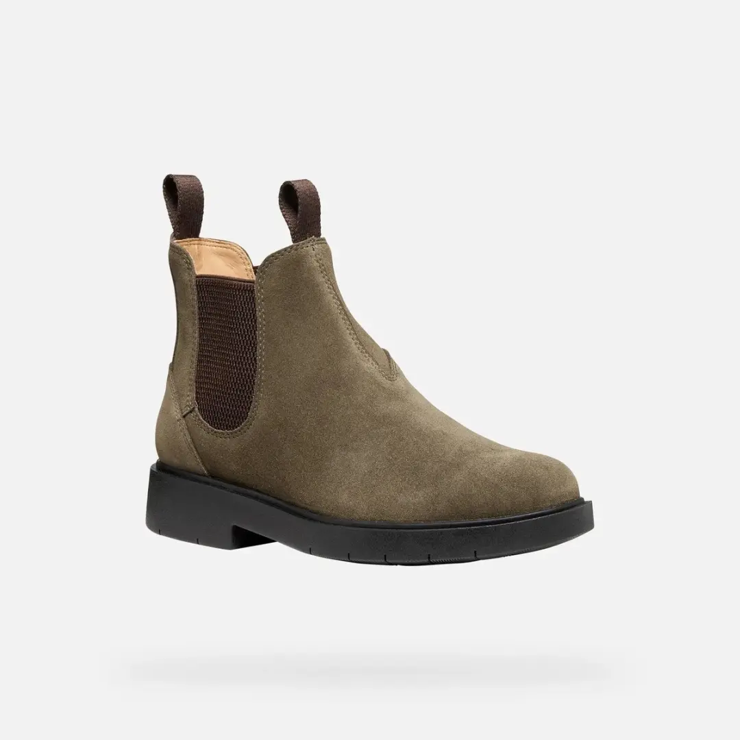 GEOX Spherica EC1 B Leren Instappers - Military/Chocolate - afbeelding 2 van 2