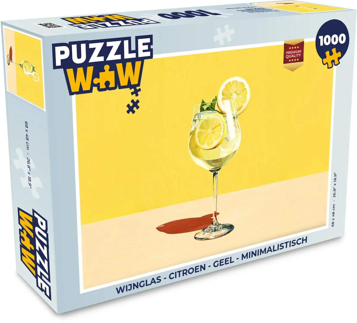 PuzzleWow Wijnglas Citroen Legpuzzel 1000 Stuks - Geel