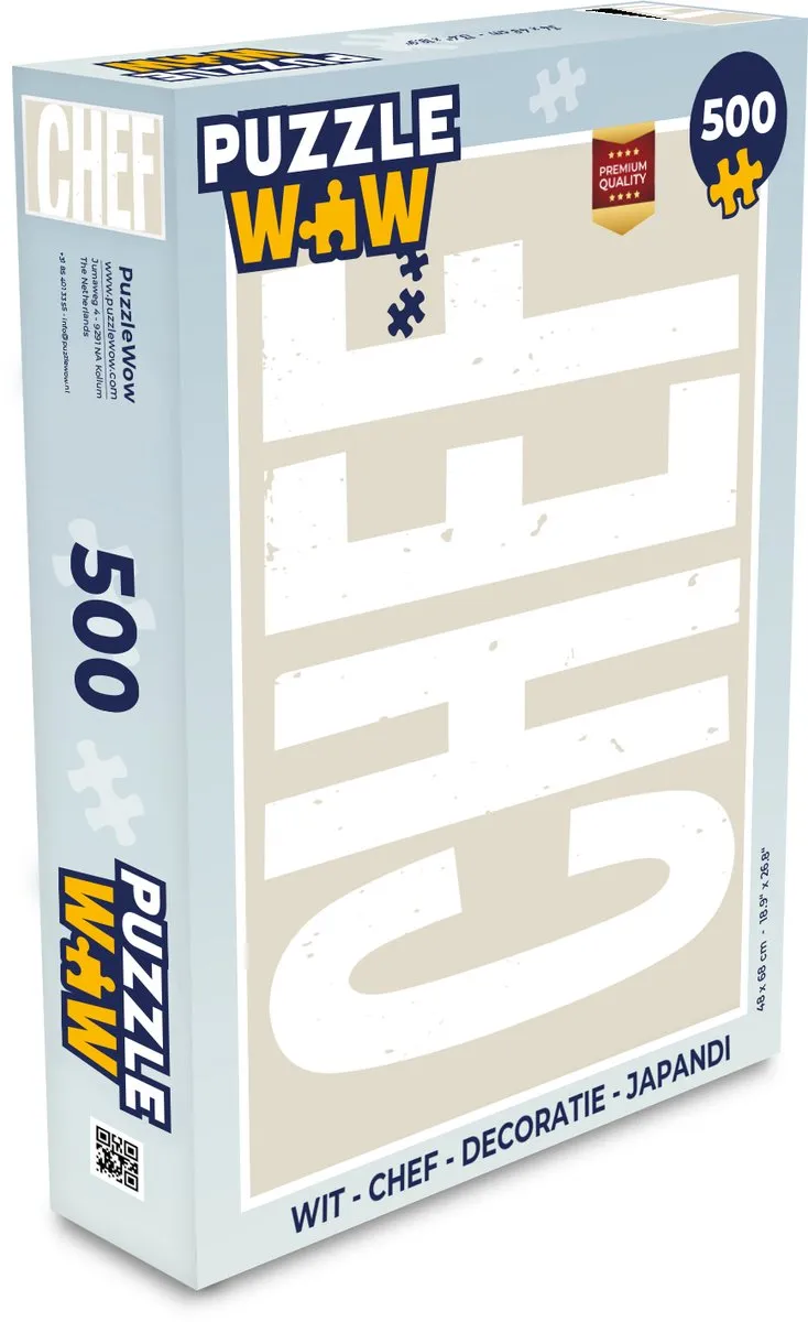 PuzzleWow Chef Wit Legpuzzel 500 Stuks