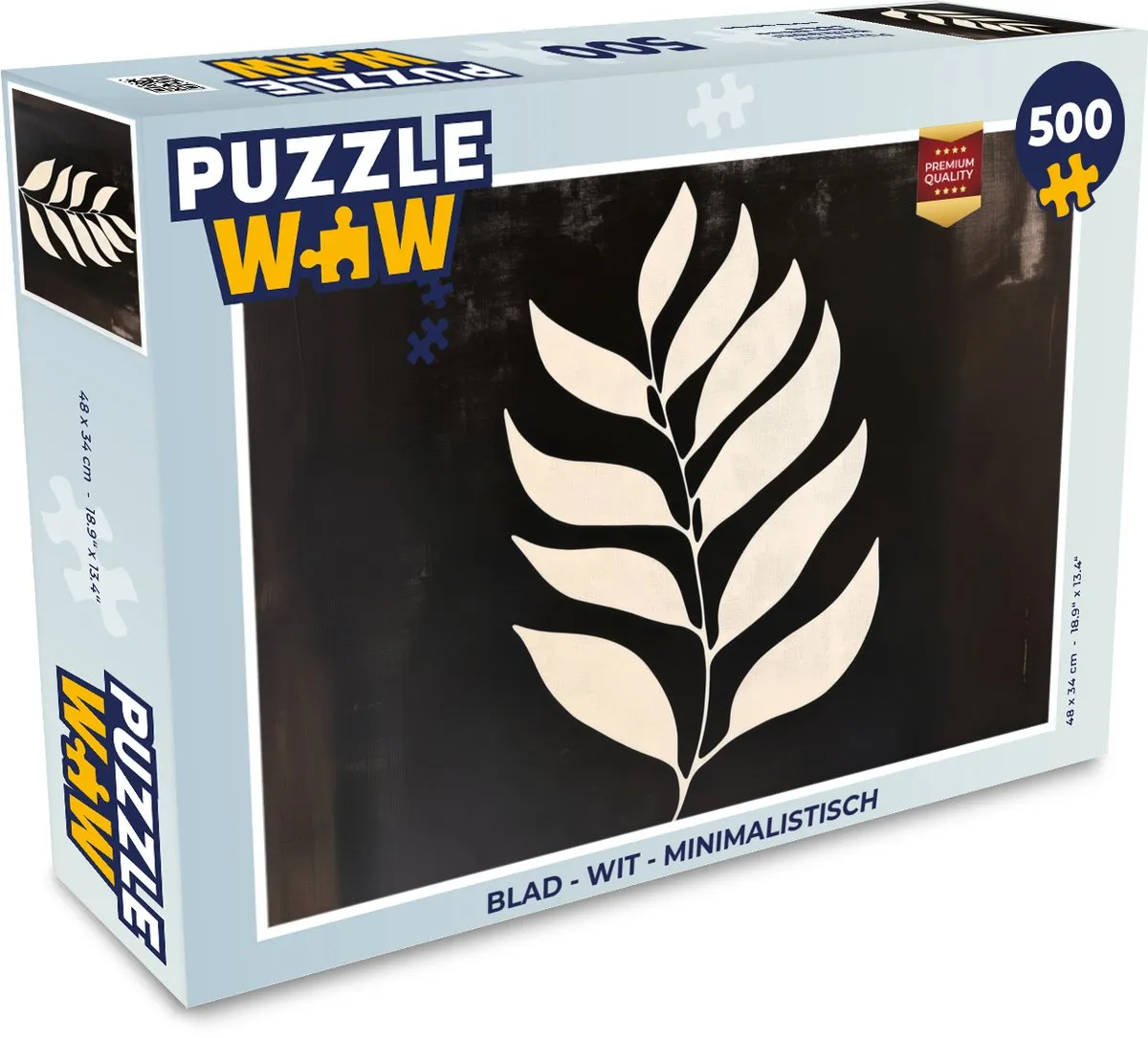 PuzzleWow Minimalistisch Puzzel 500 Stuks - Wit