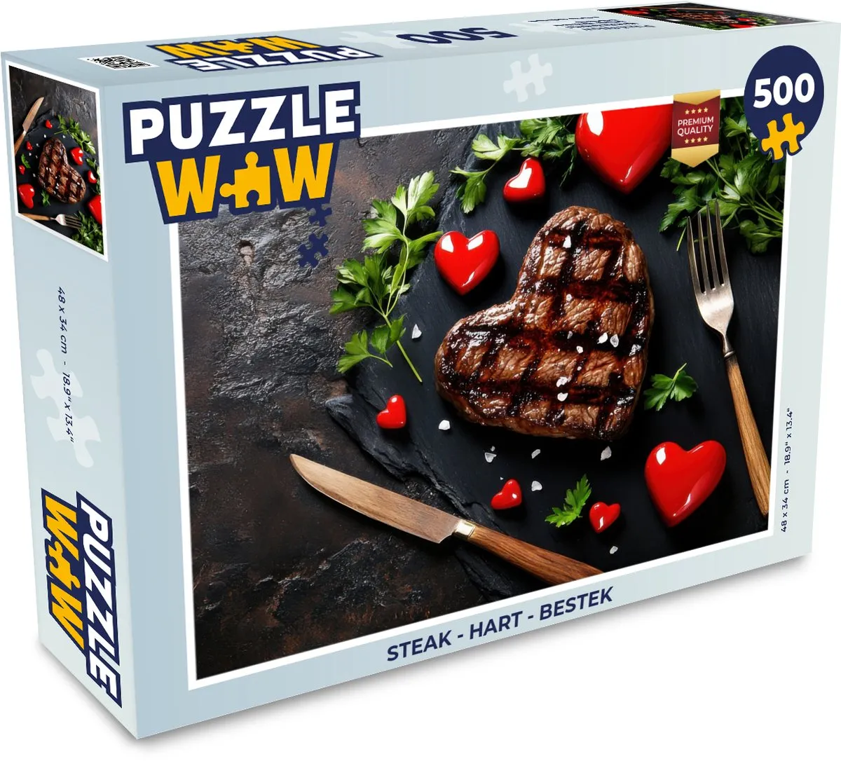 PuzzleWow Steak Hart Legpuzzel 500 Stuks - MPN 8721169396934