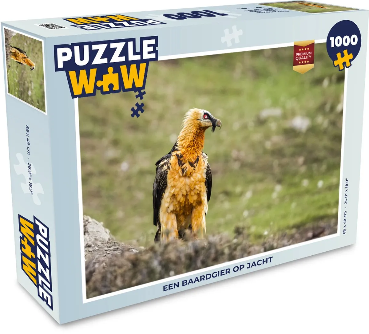 PuzzleWow Legpuzzel Een Baardgier op jacht 1000 Stuks - Multicolor