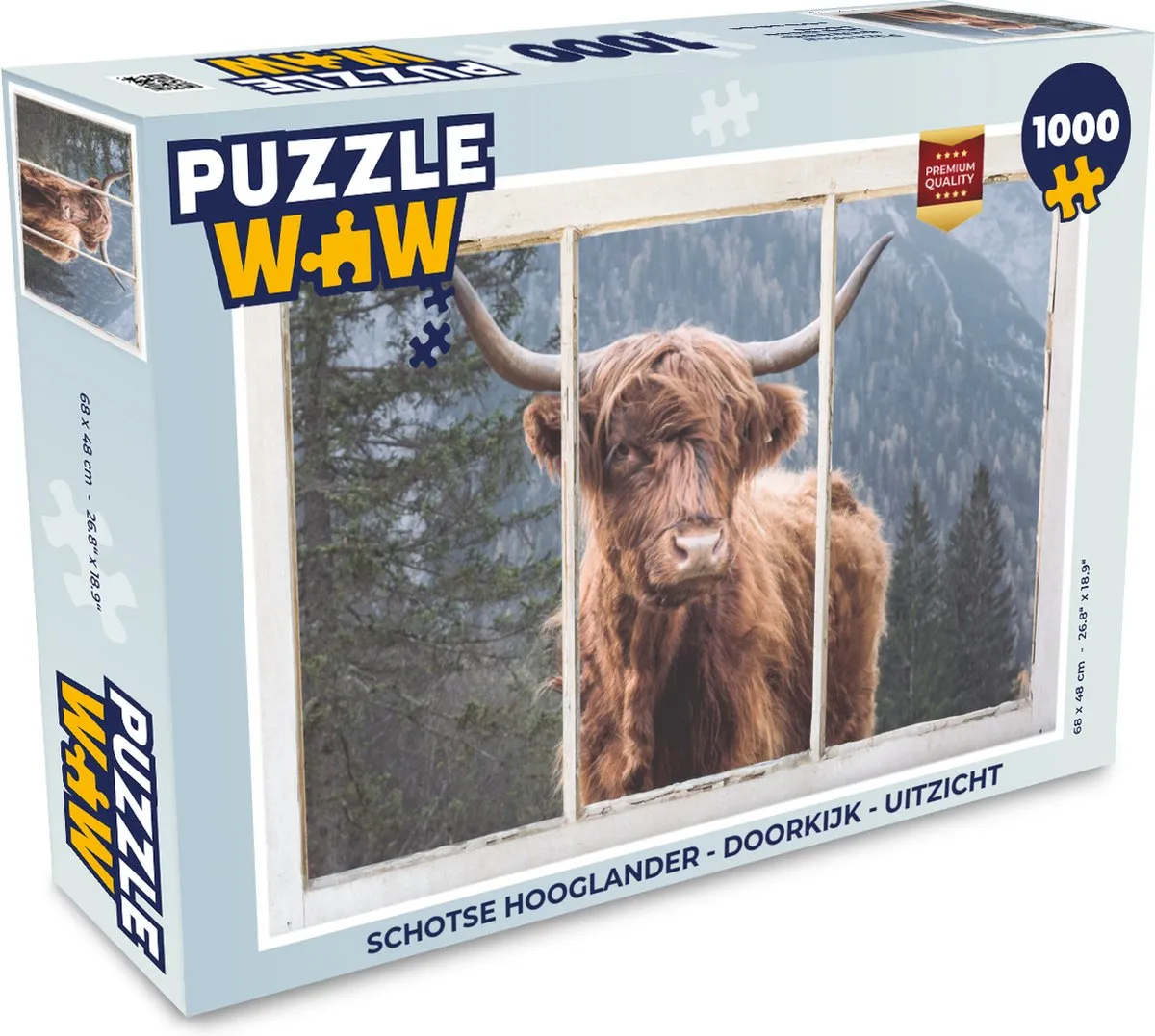 PuzzleWow Schotse Hooglander Legpuzzel 1000 Stuks - Multicolor