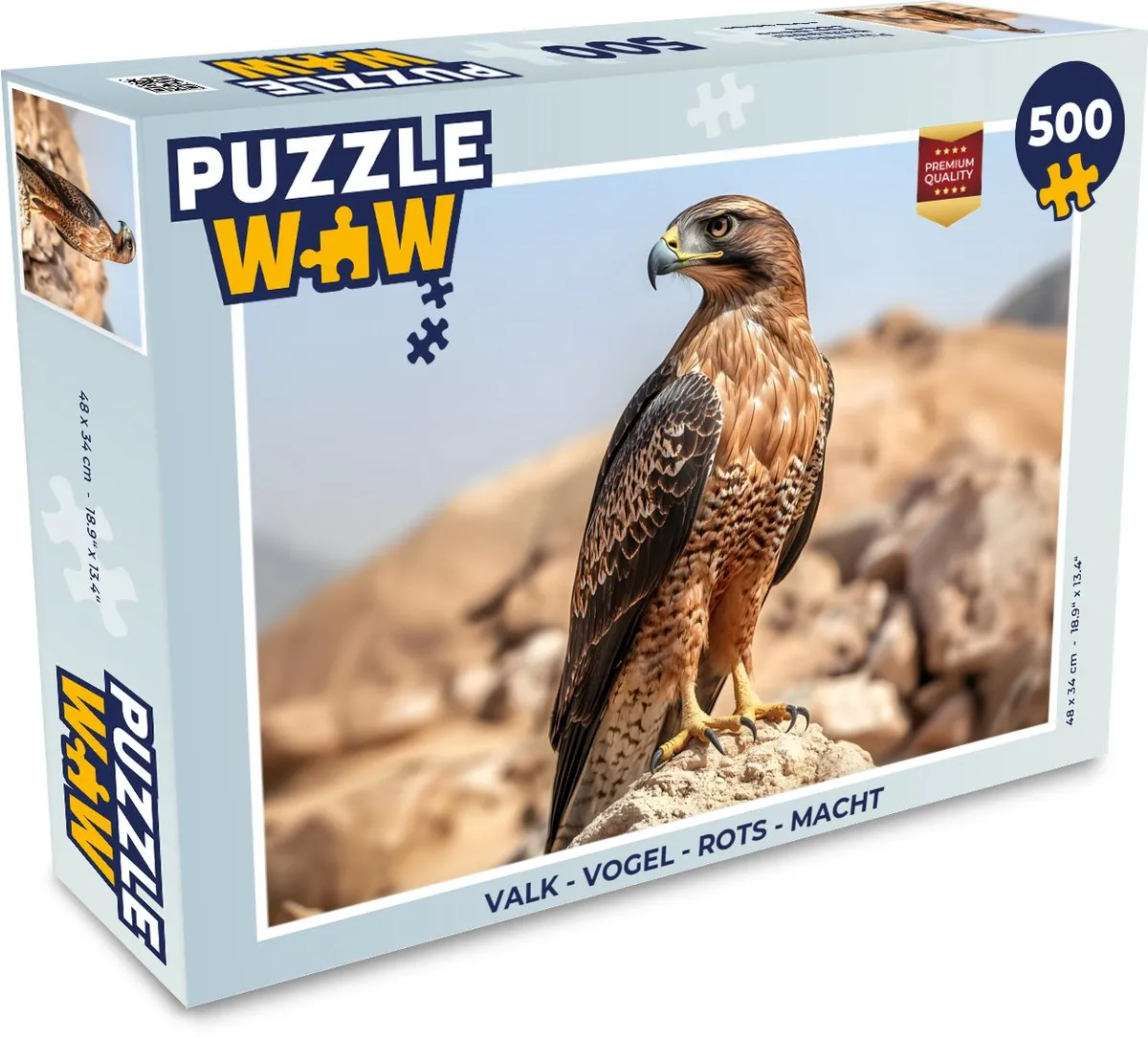 PuzzleWow Valk Vogel Rots Macht Legpuzzel 500 Stuks