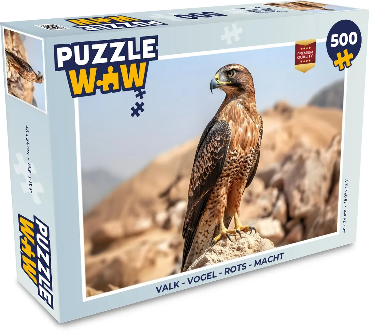 PuzzleWow Valk Vogel Rots Macht Legpuzzel 500 Stuks