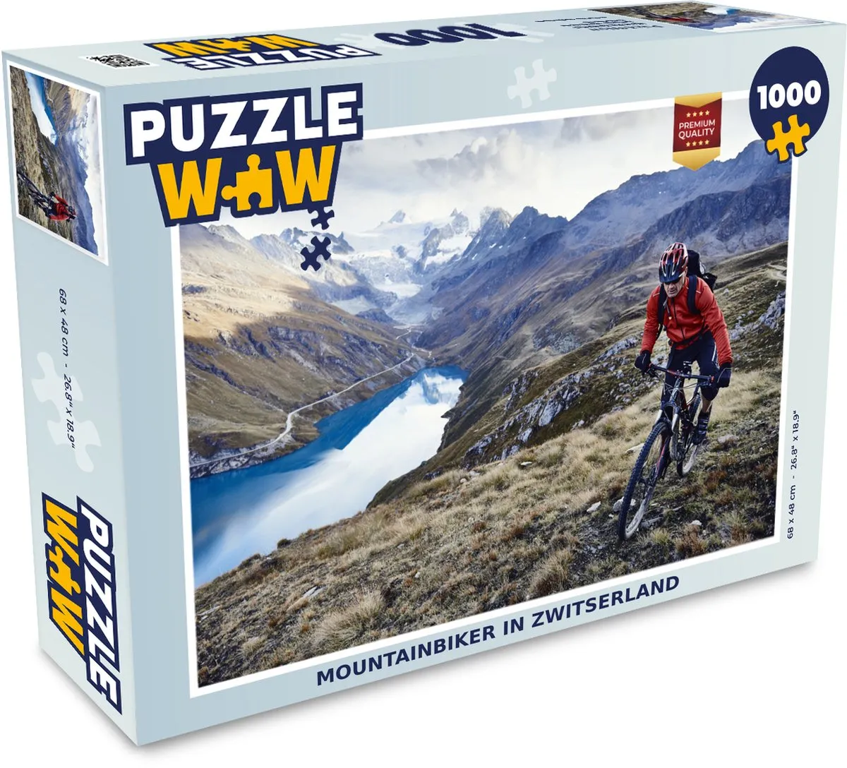 PuzzleWow Mountainbiker in Zwitserland Legpuzzel 1000 Stuks - Multicolor