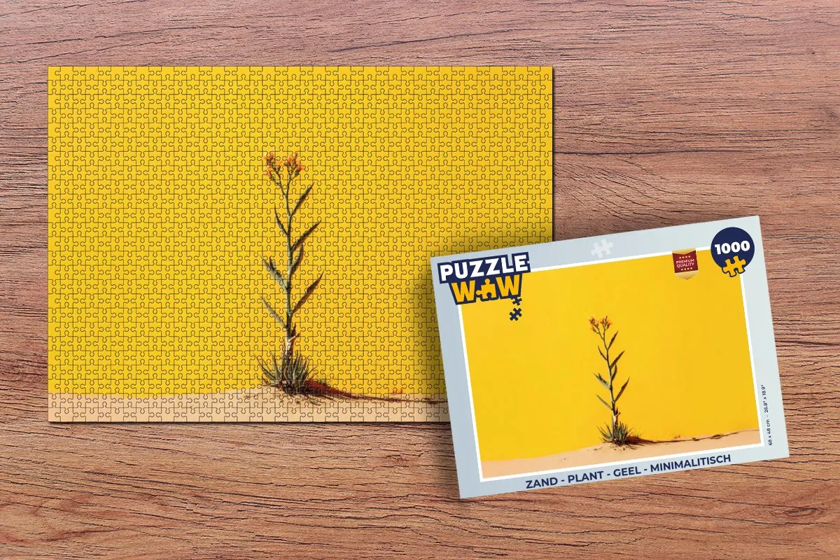 PuzzleWow Minimalistisch Legpuzzel 1000 Stuks - Zand/Geel