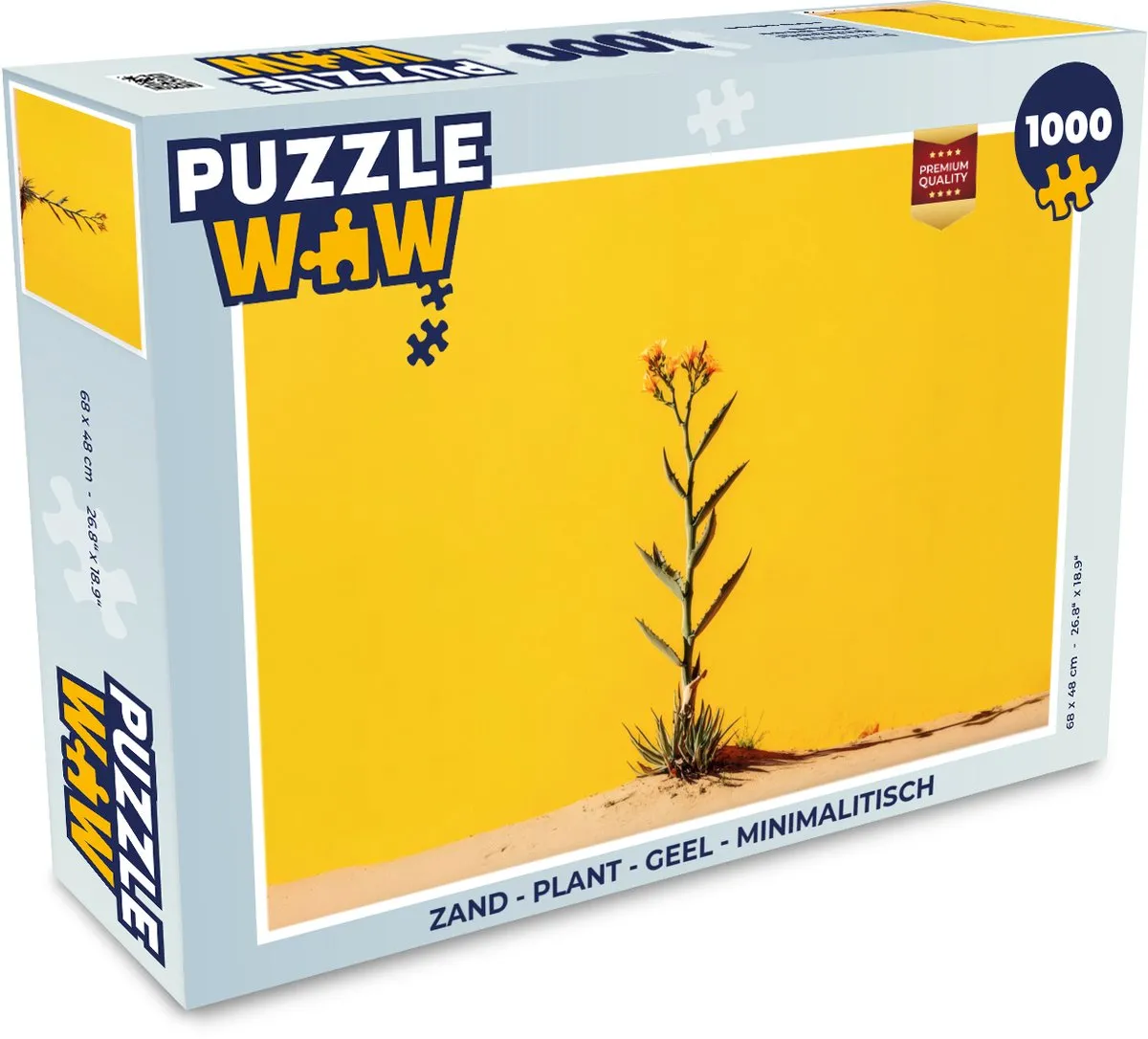 PuzzleWow Minimalistisch Legpuzzel 1000 Stuks - Zand/Geel