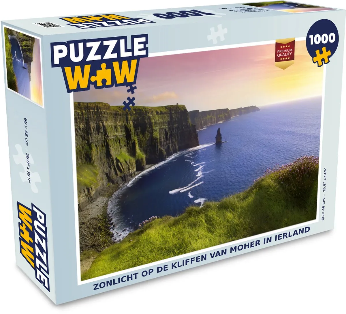PuzzleWow Legpuzzel Zonlicht op de Kliffen van Moher 1000 Stuks - Multicolor