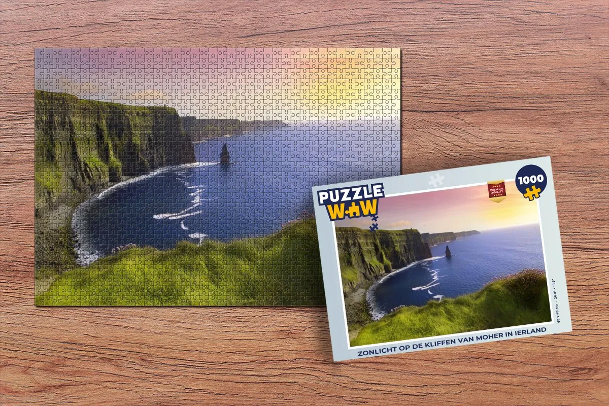 PuzzleWow Legpuzzel Zonlicht op de Kliffen van Moher 1000 Stuks - Multicolor