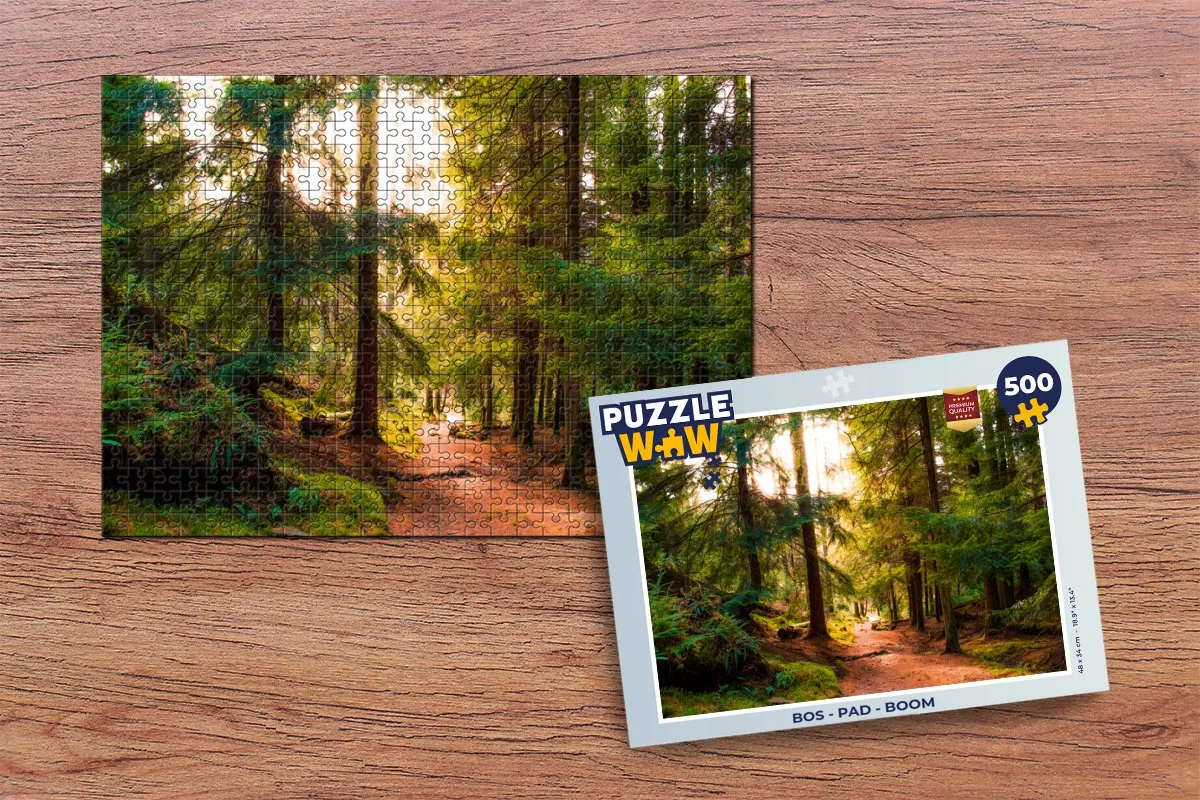 PuzzleWow Bos Pad Bomen Legpuzzel 500 Stuks - Multicolor
