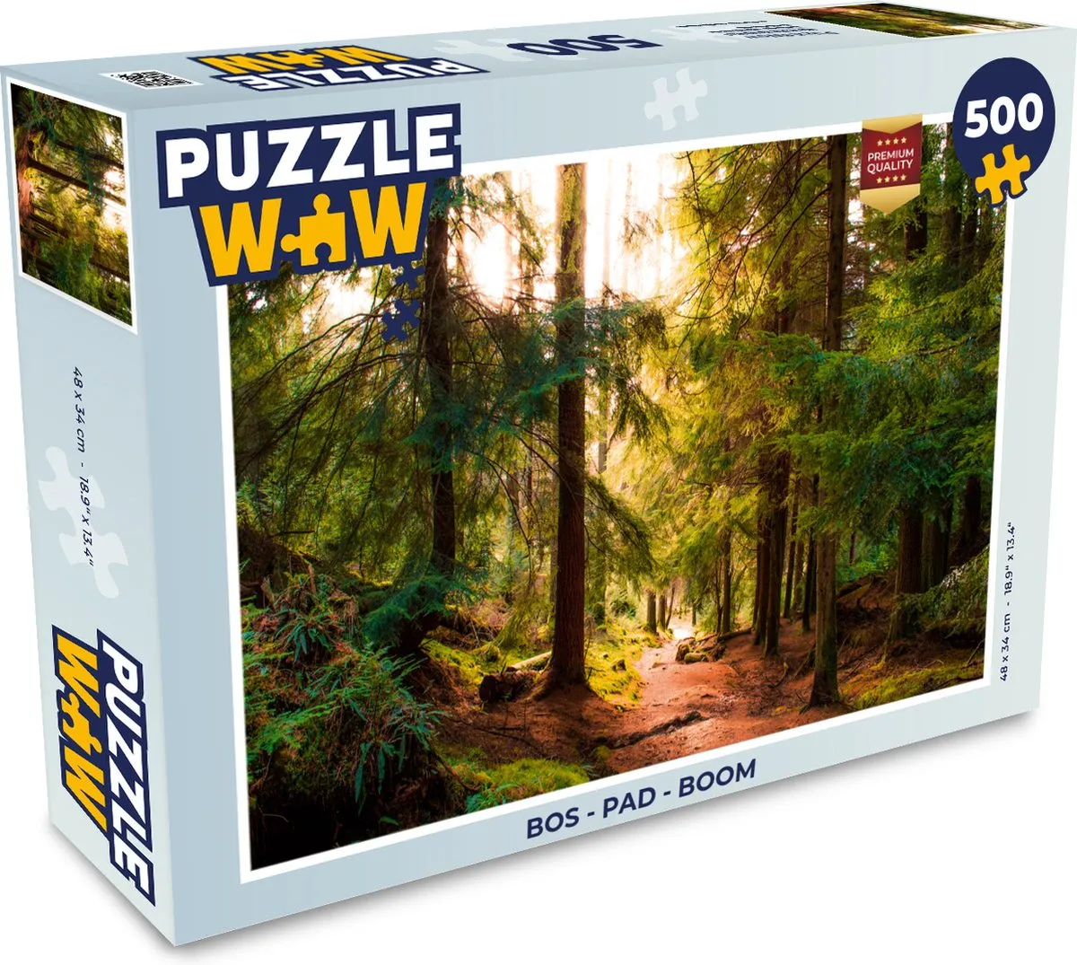PuzzleWow Bos Pad Bomen Legpuzzel 500 Stuks - Multicolor