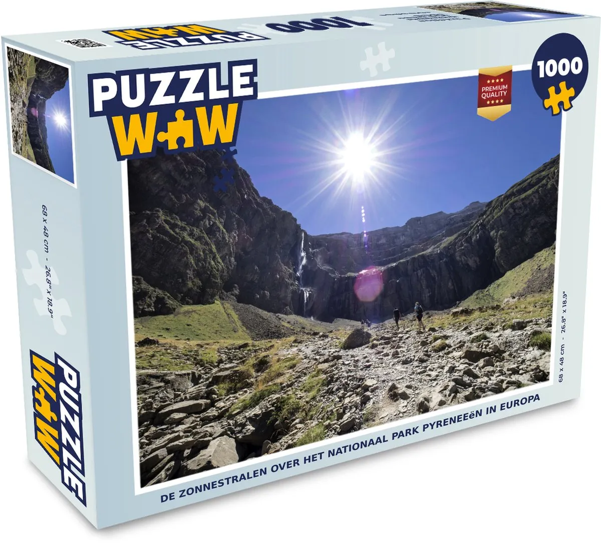 PuzzleWow Legpuzzel De Zonnestralen Pyreneeën 1000 Stuks - Multicolor