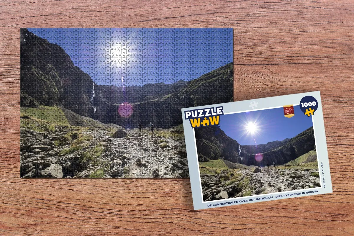 PuzzleWow Legpuzzel De Zonnestralen Pyreneeën 1000 Stuks - Multicolor