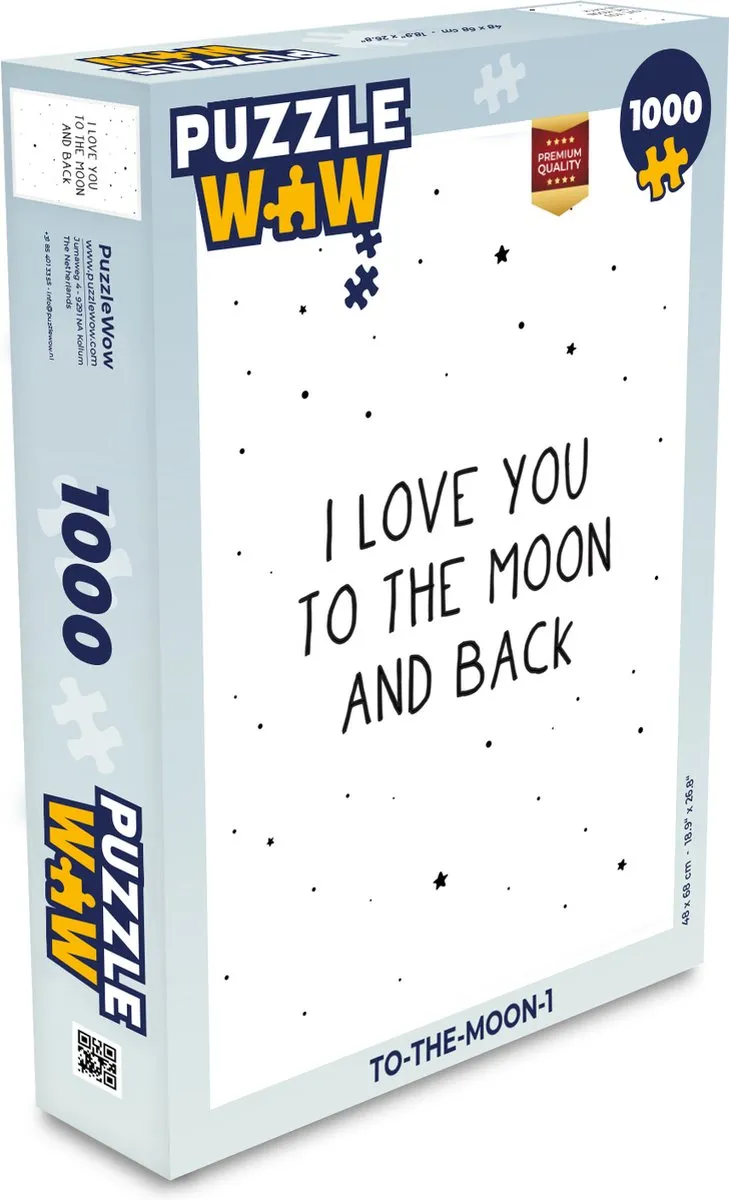 PuzzleWow Quotes I Love You To The Moon And Back Legpuzzel 1000 Stuks - Multicolor