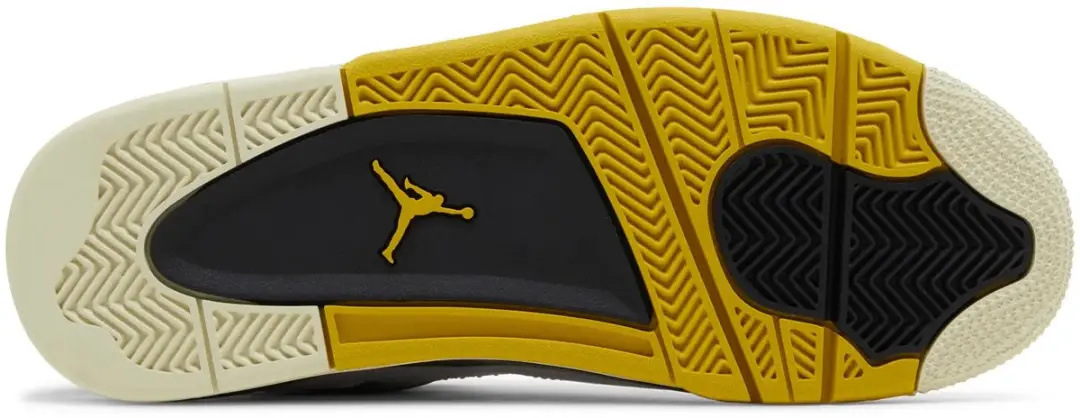 Nike Air Jordan 4 Retro - 42.5 - Wit/Zwart/Geel - afbeelding 4 van 6