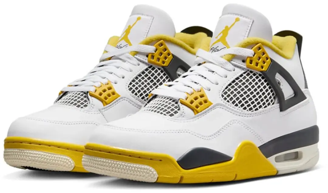 Nike Air Jordan 4 Retro - 42.5 - Wit/Zwart/Geel - afbeelding 6 van 6