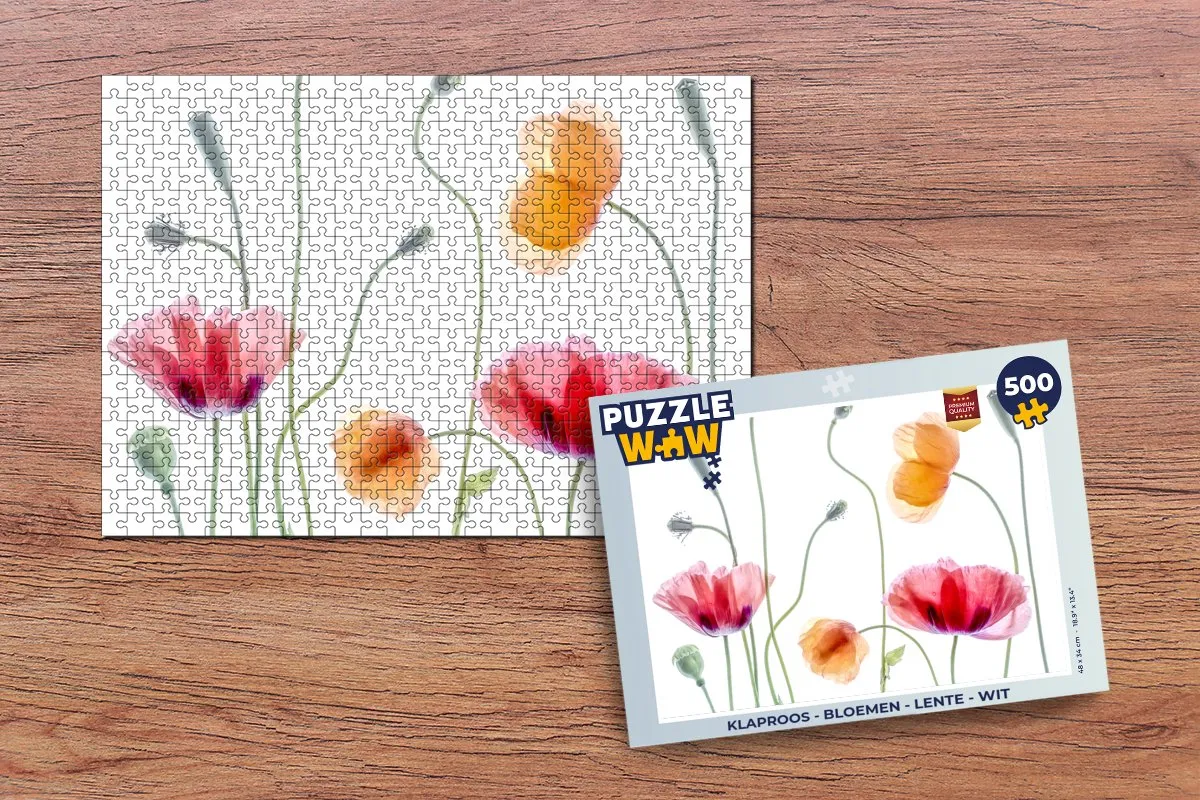 PuzzleWow Legpuzzel Klaproos 500 Stuks - Multicolor