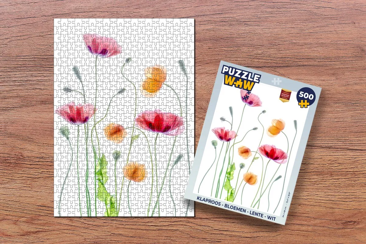 PuzzleWow Legpuzzel Klaproos 500 Stuks - Multicolor