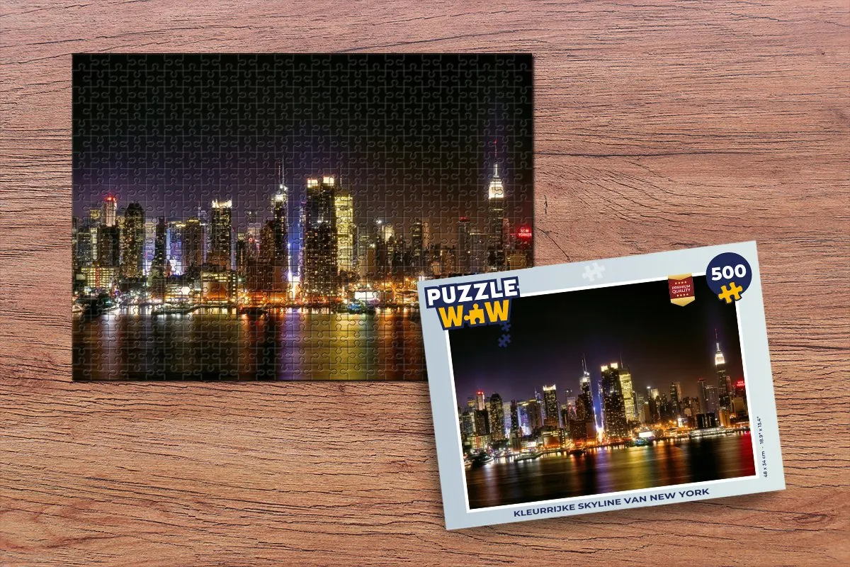 PuzzleWow New York Skyline Legpuzzel 500 Stuks - Multicolor