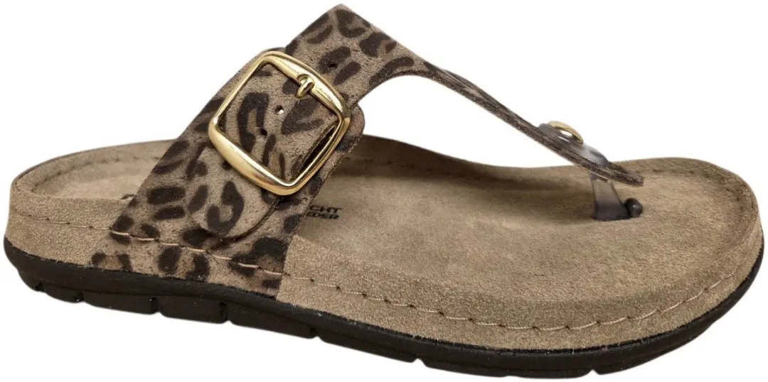 Rohde 5891 18 Teenslippers Bruin Panterprint Suede Dames- Beige