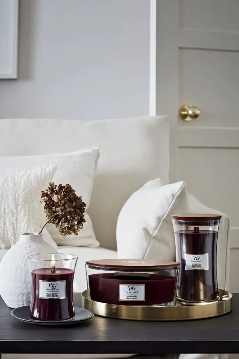 Woodwick Geurkaars Mini Black Cherry - 20 uur - 85gr