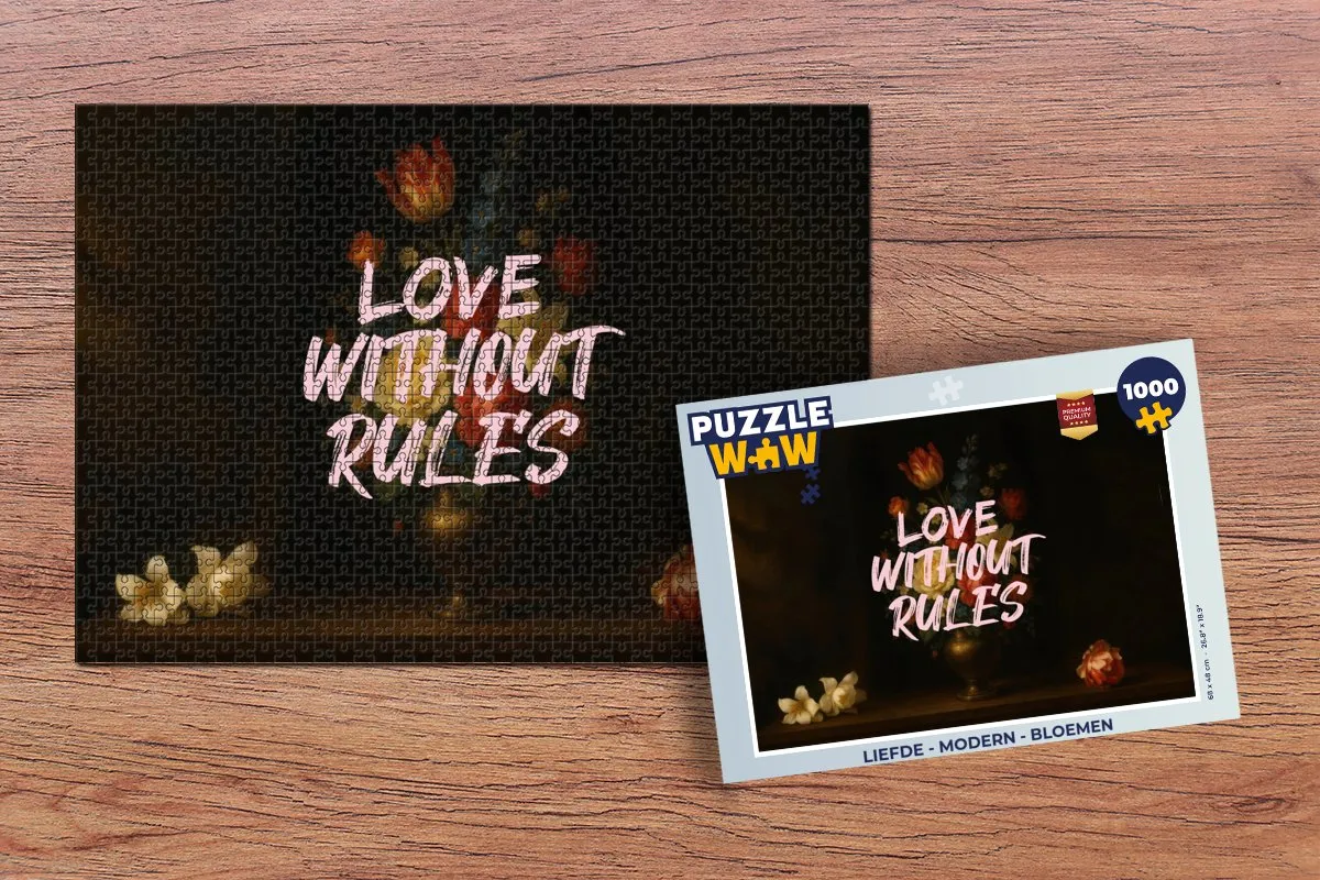 PuzzleWow Liefde Modern Bloemen Legpuzzel 1000 Stuks - Love without rules
