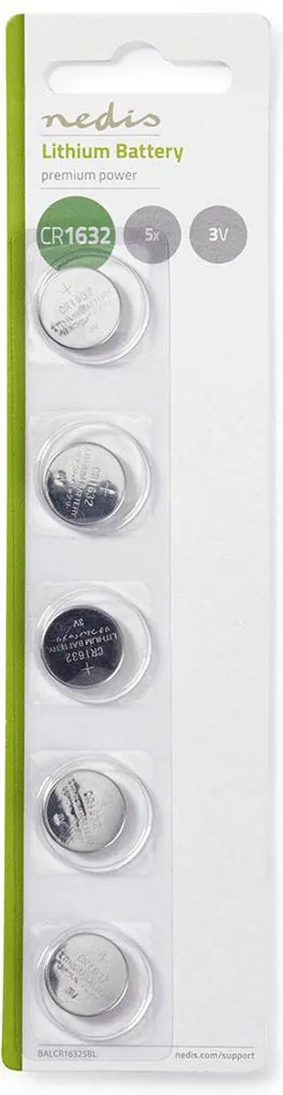 Nedis CR1632 Lithium Knoopcelbatterij - 5 Stuks