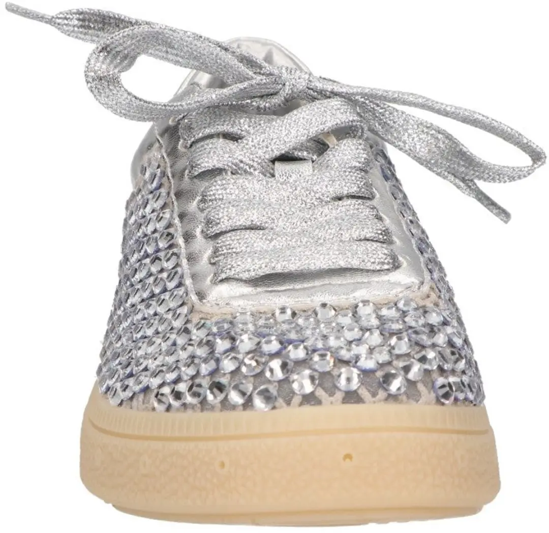 La Strada Sneaker Met Steentjes Zilver Mesh