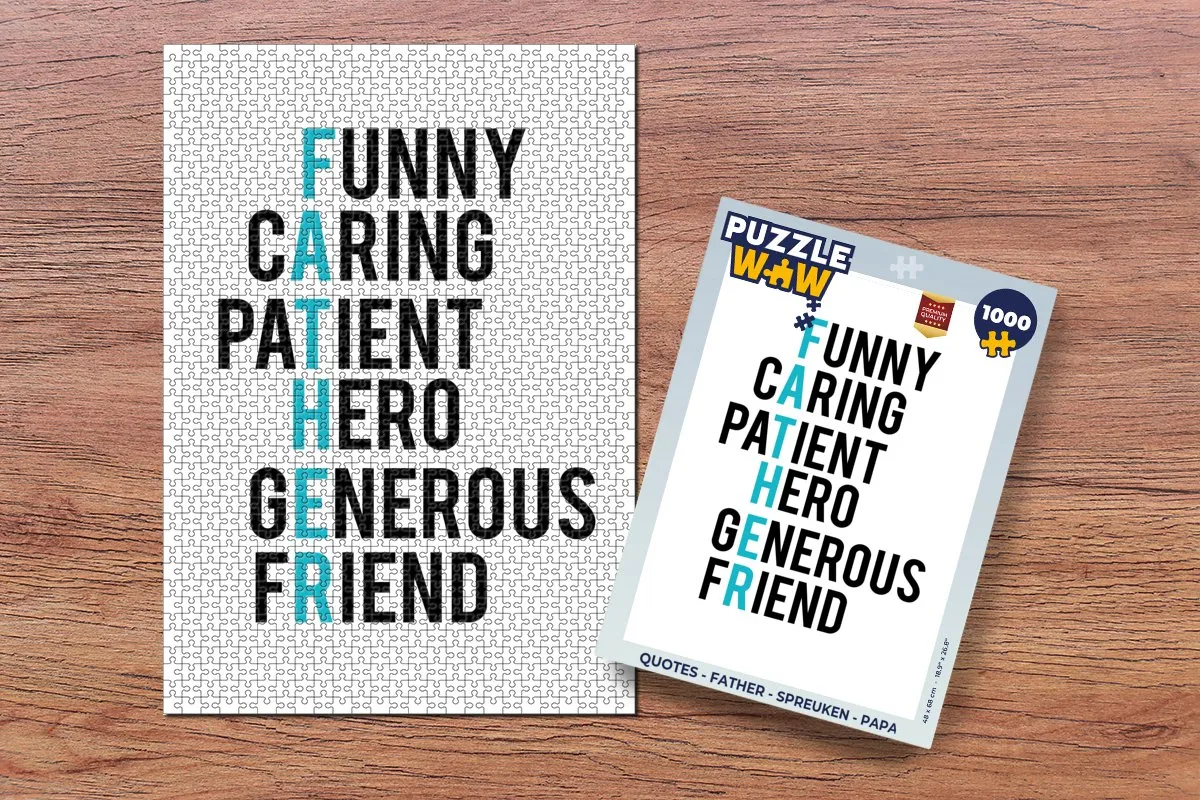 PuzzleWow Quotes Father Legpuzzel 1000 Stuks - Multicolor
