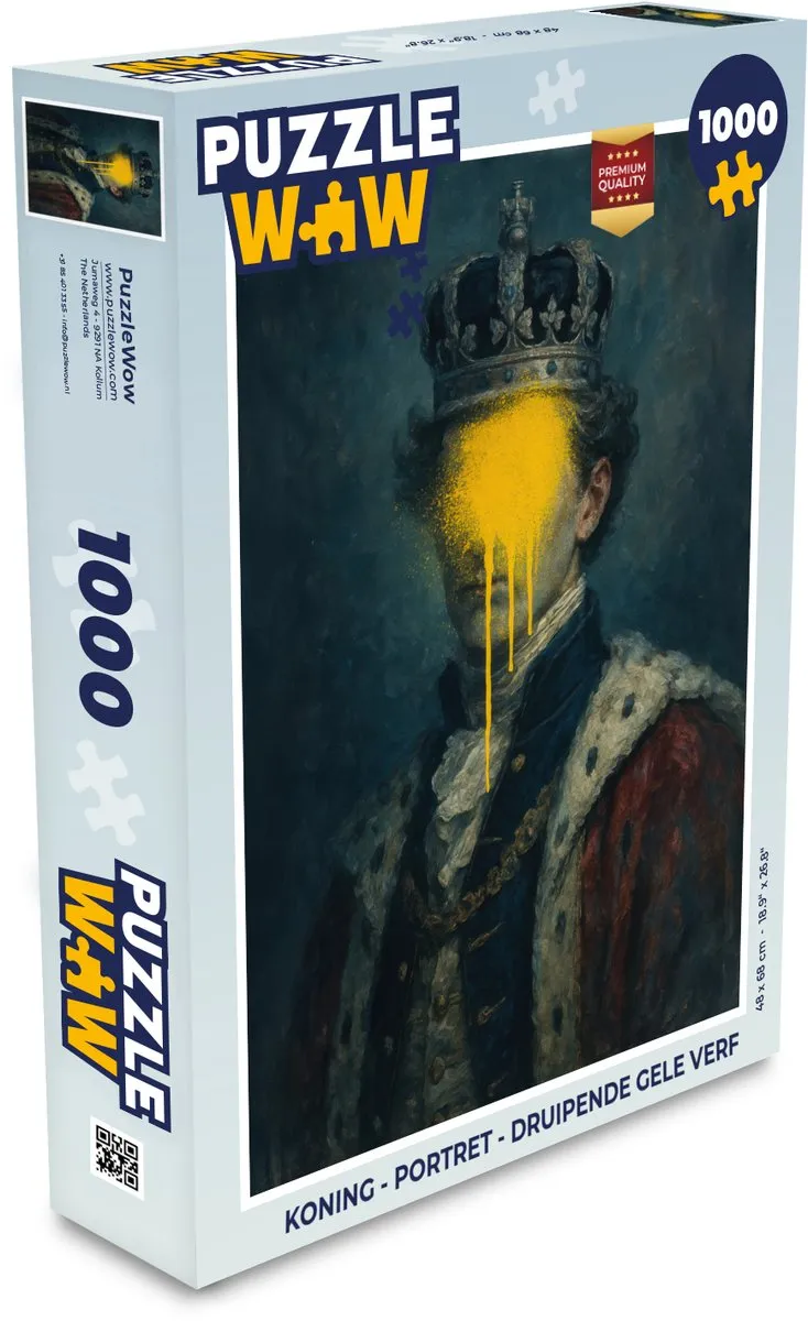 PuzzleWow Legpuzzel Koning - Portret - 1000 Stuks