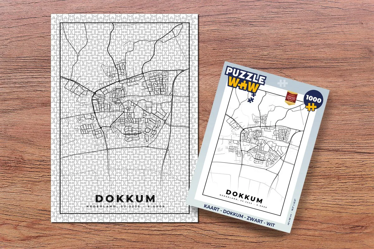 PuzzleWow Dokkum Legpuzzel 1000 Stuks - Multicolor
